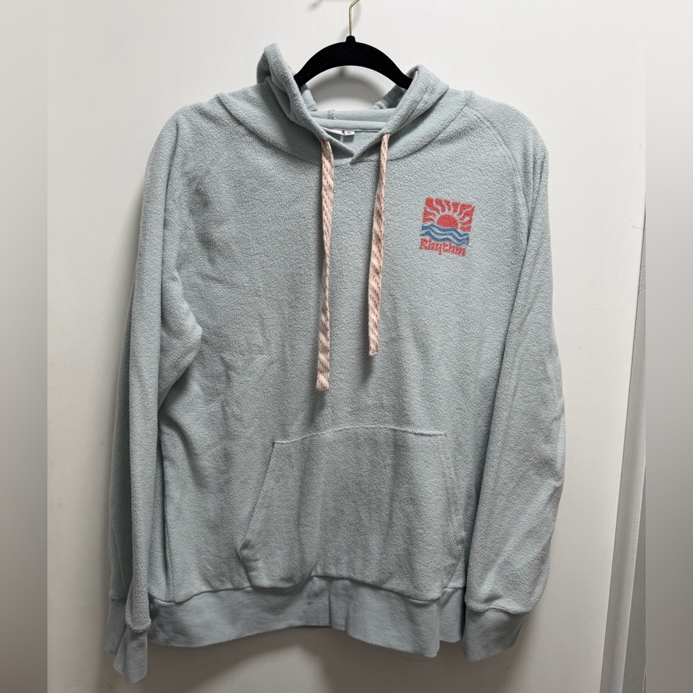 Rhythm Women's XL The Dawn Fleece Long Sleeve Pullover Hoodie Sky Blue RTM-DWNHD
